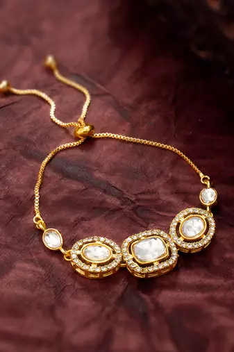 classic white kundan bracelet