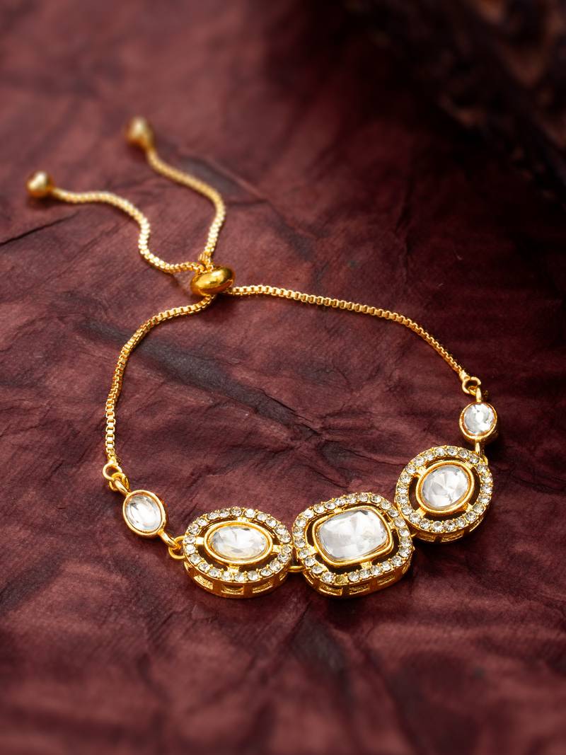 classic white kundan bracelet