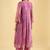 Women's orchid pink striped kurta set with dupatta