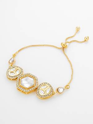 hexagonal kundan statement bracelet 2