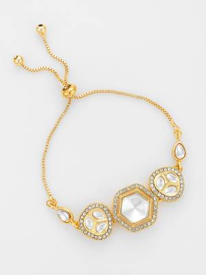 hexagonal kundan statement bracelet 3