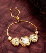 hexagonal kundan statement bracelet