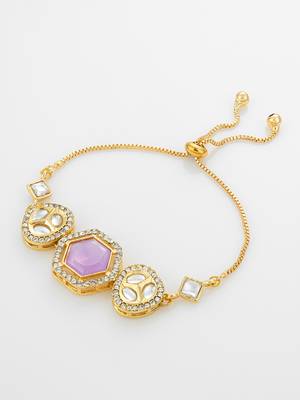 lavender hexagon adjustable bracelet 2