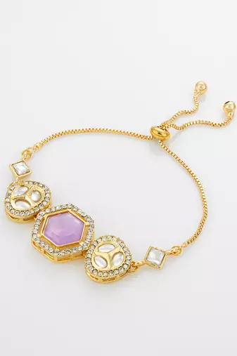 lavender hexagon adjustable bracelet