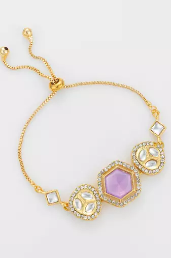 lavender hexagon adjustable bracelet