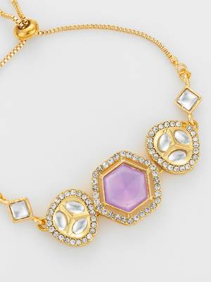 lavender hexagon adjustable bracelet 4