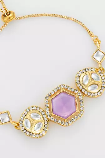 lavender hexagon adjustable bracelet