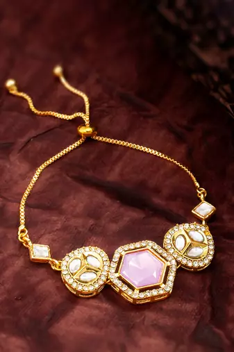 lavender hexagon adjustable bracelet