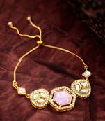 lavender hexagon adjustable bracelet