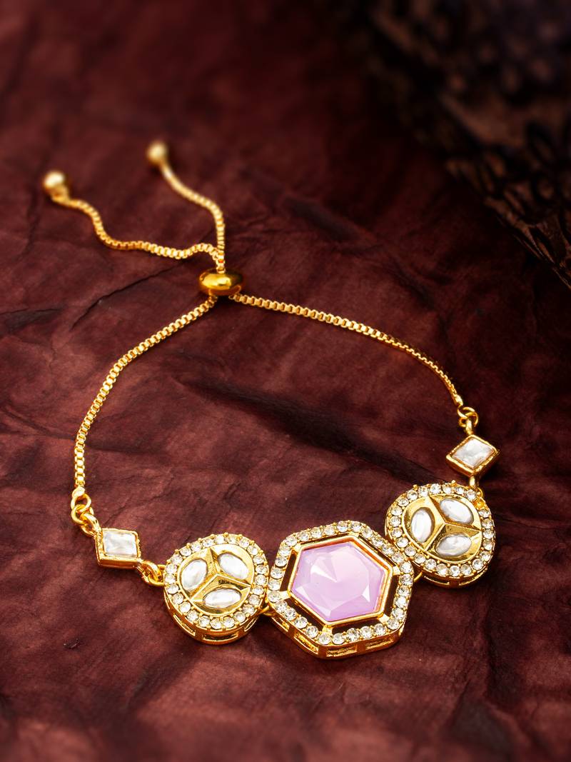 lavender hexagon adjustable bracelet