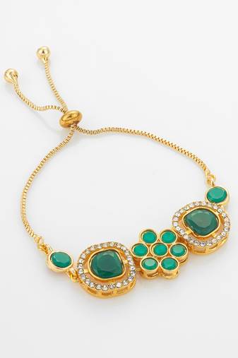 emerald green floral bracelet