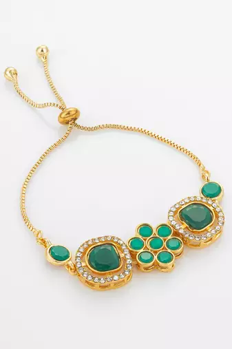 emerald green floral bracelet