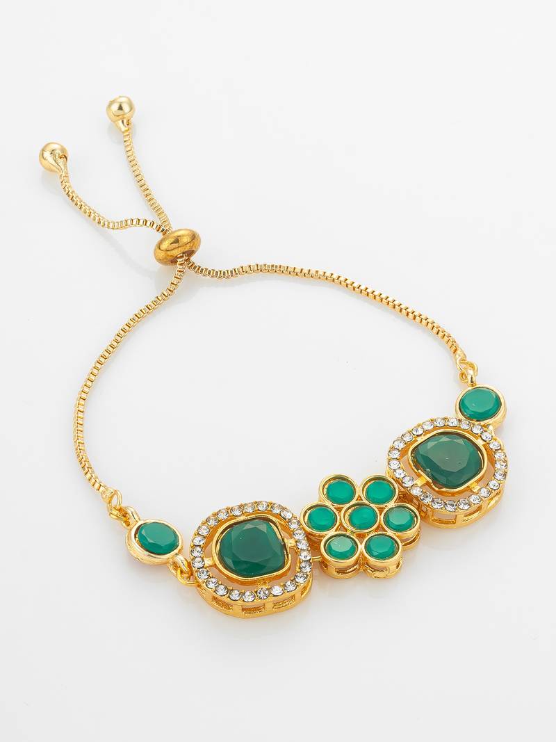 emerald green floral bracelet
