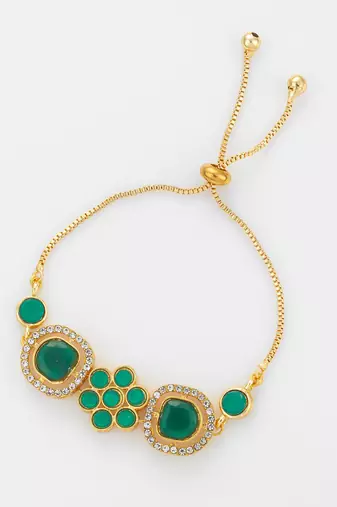emerald green floral bracelet