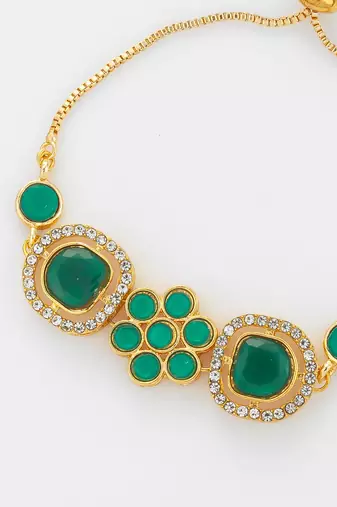 emerald green floral bracelet