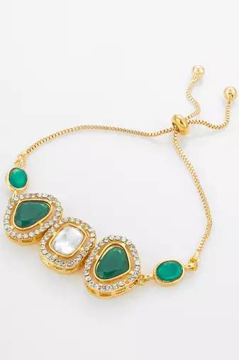 green stone adjustable bracelet