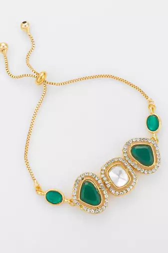 green stone adjustable bracelet
