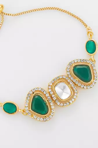 green stone adjustable bracelet