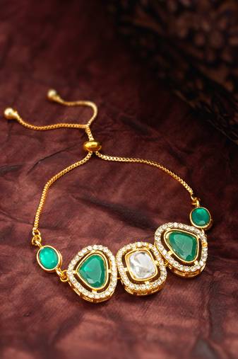 green stone adjustable bracelet