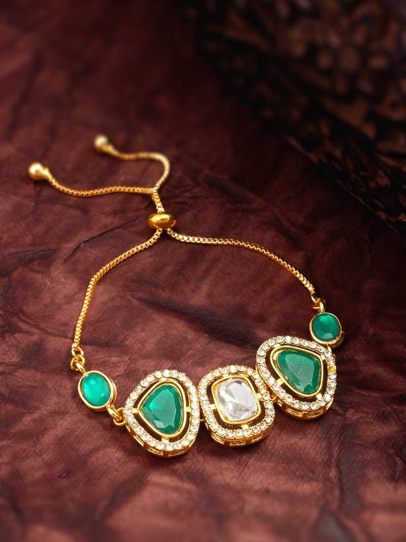 green stone adjustable bracelet