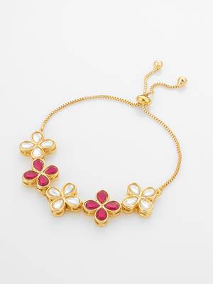 ruby floral kundan bracelet 2