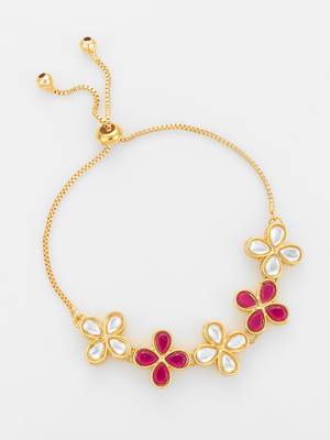 ruby floral kundan bracelet 3