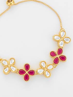 ruby floral kundan bracelet 4