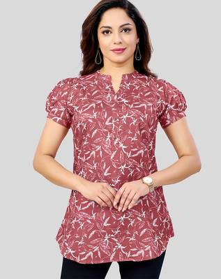  cotton blend printed short kurti 1