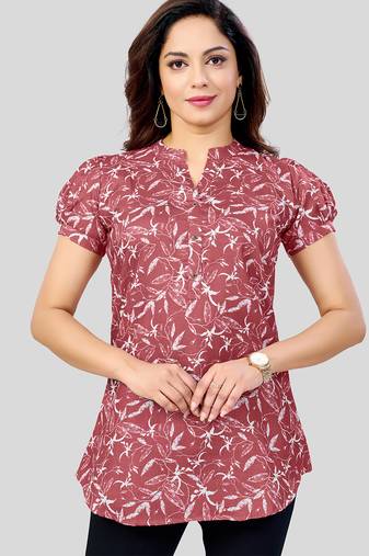  cotton blend printed short kurti