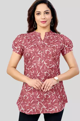  cotton blend printed short kurti
