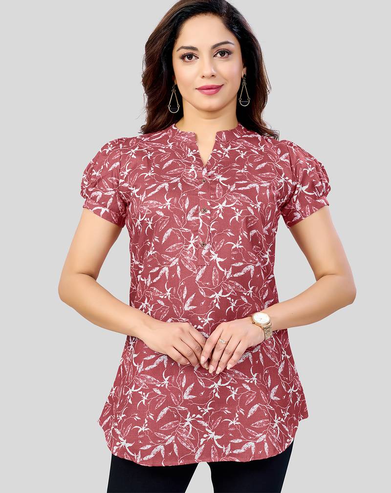  cotton blend printed short kurti