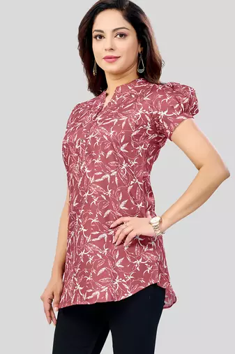  cotton blend printed short kurti