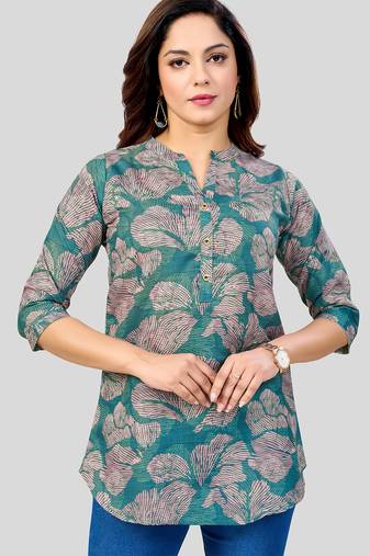  cotton blend printed short kurti