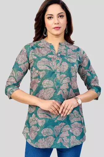  cotton blend printed short kurti