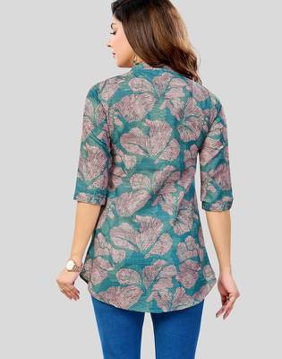  cotton blend printed short kurti 2