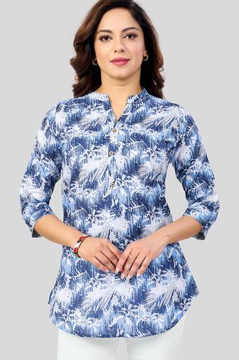  cotton blend printed short kurti