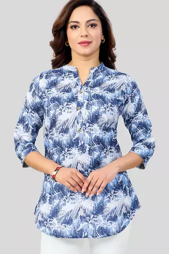  cotton blend printed short kurti