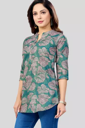  cotton blend printed short kurti