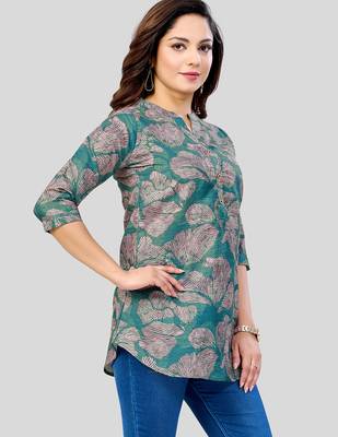  cotton blend printed short kurti 4