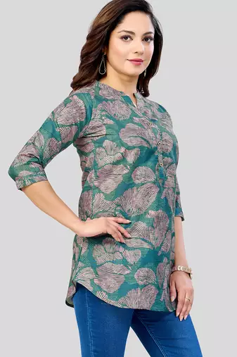  cotton blend printed short kurti