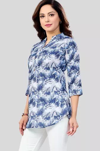  cotton blend printed short kurti