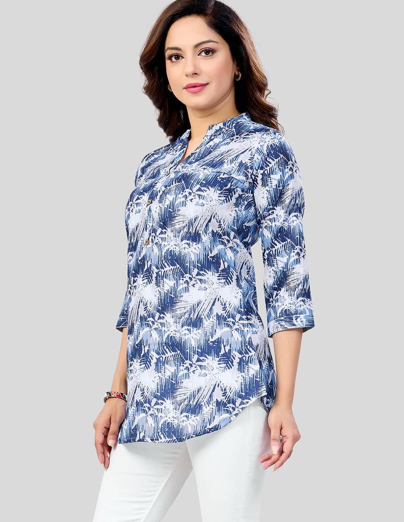  cotton blend printed short kurti