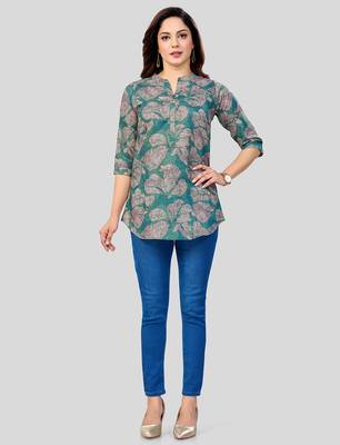  cotton blend printed short kurti 5