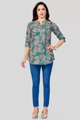  cotton blend printed short kurti