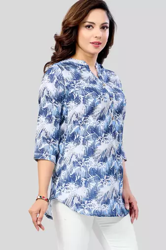  cotton blend printed short kurti