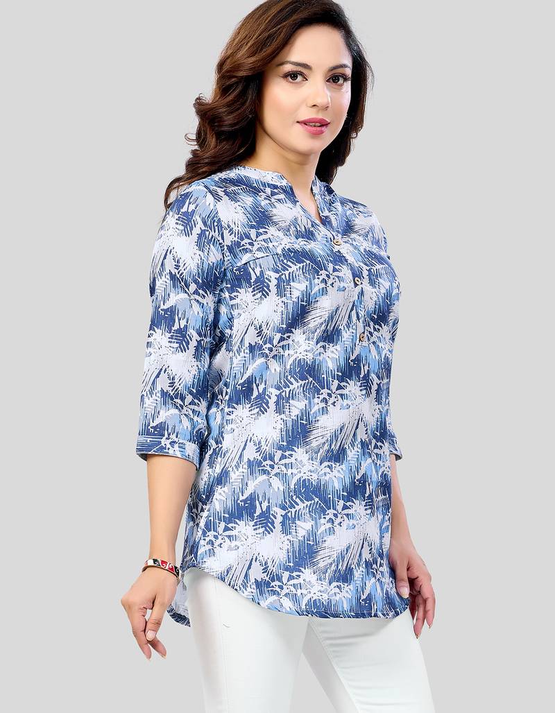  cotton blend printed short kurti