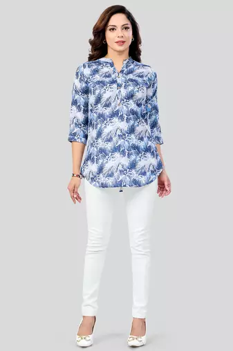  cotton blend printed short kurti