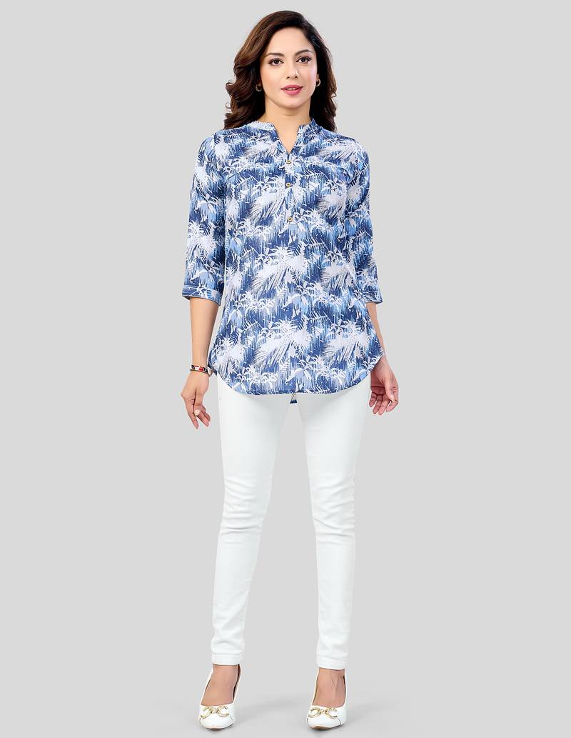  cotton blend printed short kurti