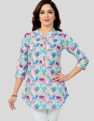  cotton blend printed short kurti 1