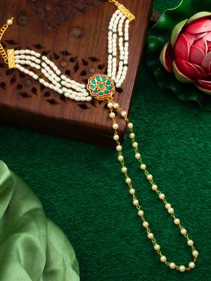 green kundan pearl haathphool 4